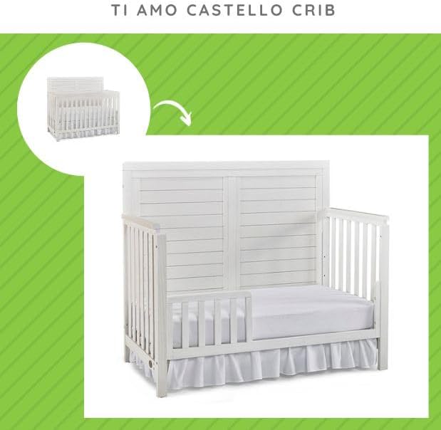 Toddler Bed Safety Guard Rail for Ti Amo by Bivona Crib (Wire Brushed Seashell, Option 1)
