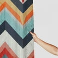 thumbnail image 3 of Chilfamy  Geometric Stall Shower Curtain, Zig Zag Lines Chevron Stripes Going up and Down with Optic Effect Image, Fabric Bathroom Decor Set with Hooks, Blue Orange Red White, 3 of 7