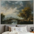 thumbnail image 2 of Orinice River Bridge Boat Tapestry Wall Hanging Unique Style Graphic Tapestries Home Wall Decor Art for Living Room Bedroom Apartment Farmhouse Dorm 40x60inch, 2 of 6