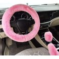 thumbnail image 1 of Housses De Volant De Voiture+couvercles De Changement De Vitesse+couvre Frein Main-3pcs/set (rosa) Universal Paississement Faux Fourrure Hiver Ch, 1 of 5