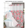 thumbnail image 4 of No Hook Cloth Fabric Shower Curtain with Snap in Liner, Red Floral Waterproof Shower Curtains Set with See Through Top Window, Farmhouse Garden Flowers Botanical Bath Curtains Shower 66"x72", 4 of 6