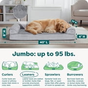 FurHaven Plush & Suede Full Support Orthopedic Sofa Pet Bed for Dogs & Cats - Gray, Jumbo