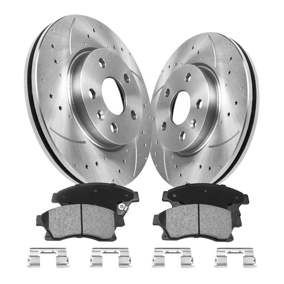 Aurogenix Front Brake Pads And Rotors Kit Compatible With 2011-2015 Chevrolet Cruze, 2012-2017 Sonic, 55185 D1522-8697 Automotive Replacement Brake Kits Drilled And Slotted Rotors 276mm(10.9in)