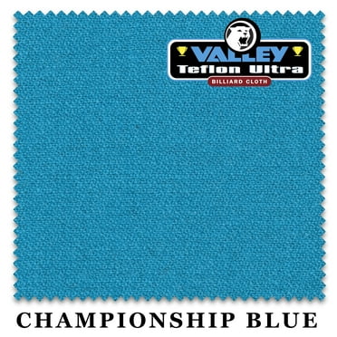 9' Championship Valley Teflon Ultra Pool Billiard Table Felt Cloth - Championship Blue - Free Spots - AUTHORIZED DEALER