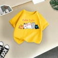 thumbnail image 5 of Toddler Shirts Kids Leisure Graphic Round Neck Short Sleeve Tee Summer Casual Girls' Tops, Tees Yellow 9 Years-10 Years, 5 of 5