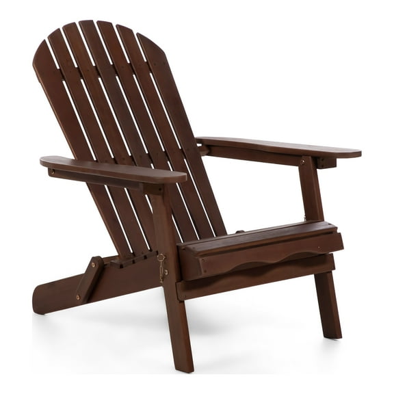 Furniture of America Taylor Wood Foldable Patio Adirondack Chair, Dark Brown