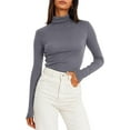 thumbnail image 2 of GHSDFBB Chandails à Col Roulé Simulé pour Femmes Manches Longues Mode Automne Basique Ajusté sous-Vêtements Thermiques Doux, 2 of 5