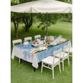 thumbnail image 4 of Outdoor Tablecloths with Umbrella Hole & Zipper, Blue Coastal Starfish 54x80 Inch Tablecloth Rectangle, Vintage Grey Nautical Coral Summer Waterproof Table Cloth, Patio/Pool/Picnic Table Covers, 4 of 8