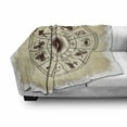 thumbnail image 3 of Zodiac Soft Flannel Fleece Throw Blanket, Wheel of Horoscope on the Distressed Backdrop Cosmos Occult Print Artwork, Cozy Plush for Indoor and Outdoor Use, 50" x 60", Brown Beige, by Ambesonne, 3 of 6