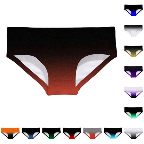 Rggeeun Baby Girls Swimwear Bottoms Gradient Style Elastic High Waist Adjustable Slim Fit Swim Brief for Summer Water Sports Sweet Shorts,Red,6-7 Years