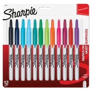 Sharpie Retractable Permanent Markers, Fine Tip, 12 Count