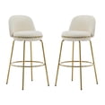thumbnail image 5 of Olurrisa Indoor Metal Upholstered Barstool, Gold Finished Frame and Beige Upholstery, Set of 2, 5 of 8