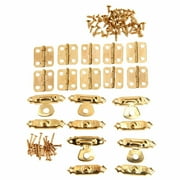 Mini Brass Hinges 1/4in Mini Hinges Mini Hinges 4 Hole Small Hinge Folding  Hinges 20Pcs Mini Brass Hinges 1/4in 4 Hole Folding Small Hinge With Screws  For Doll Houses 