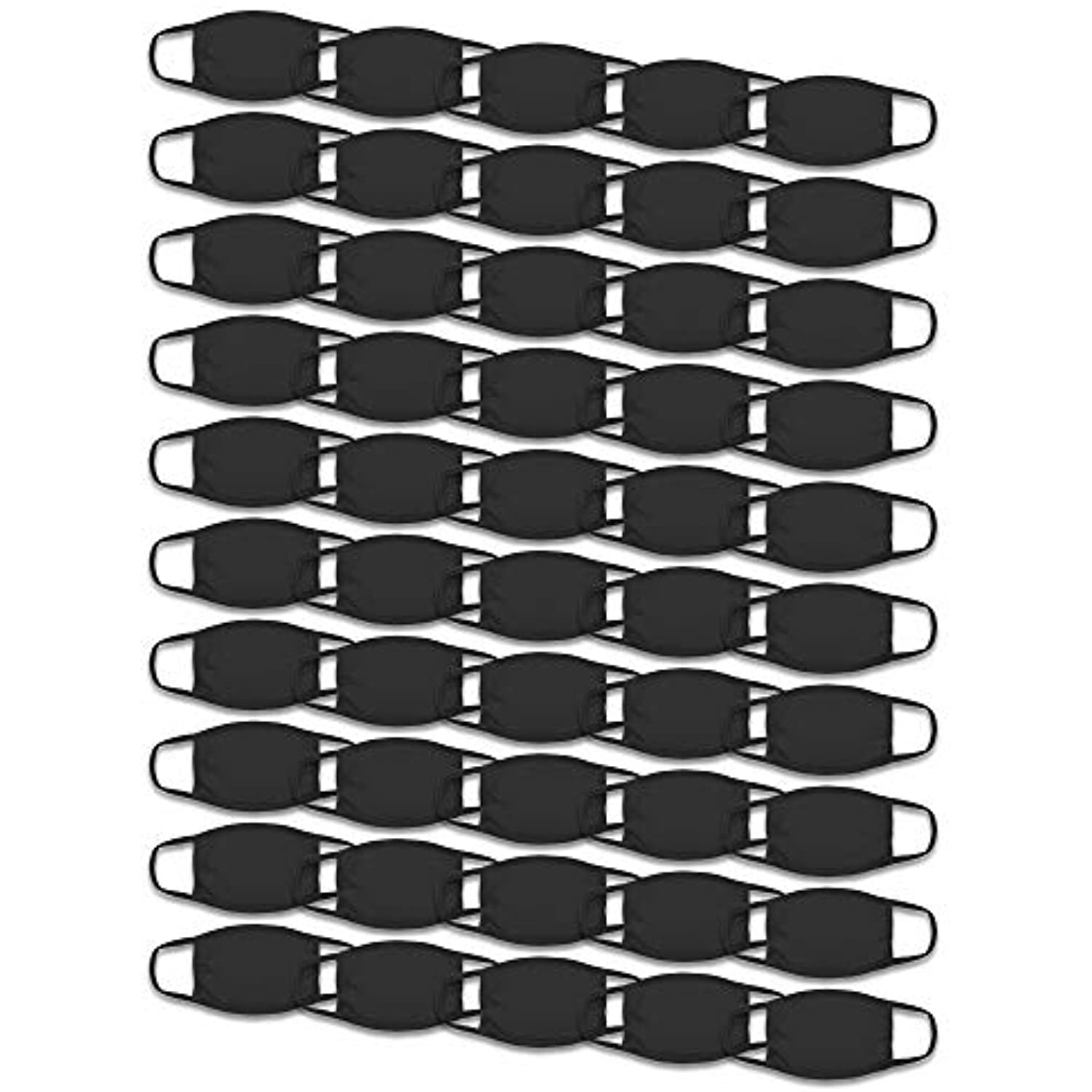 Fruit of the Loom Reusable Cotton Face Mask (Pack of 50 - Black)