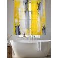 thumbnail image 5 of Yellow Gray Brush Sheer Curtains 63 Inches Long 2 Panels Abstract Retro Light Filtering Semi Sheer Window Curtains Drapes for Bedroom Living Room 52"x63", 5 of 7
