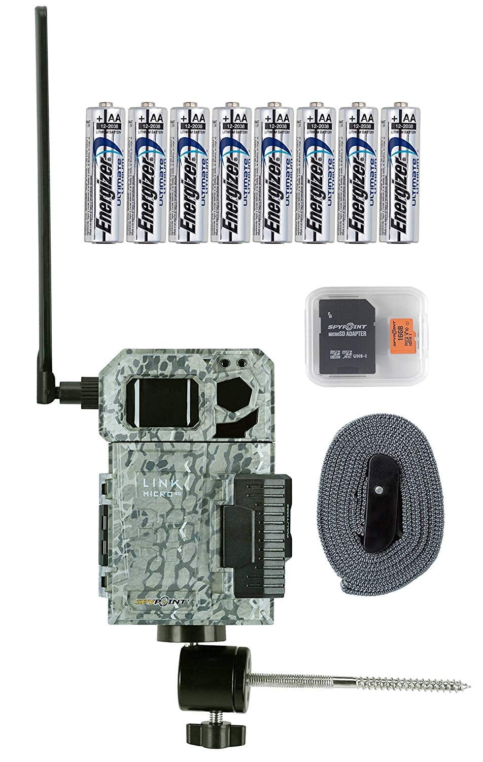 Spypoint Link Micro 4G Cellular Trail Camera with Batteries, Micro SD