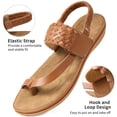 thumbnail image 4 of Ecetana Sandals for Women Woven Flat Sandals with Elasticity Ankle Strap Comfortable Pinch Toe Casual Sandals, 4 of 8