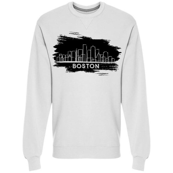 Boston Massachusetts Silhouette Sweatshirt Men -Image by Shutterstock, Male Small