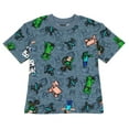 thumbnail image 4 of Minecraft Creeper Zombie Steve French Terry T-Shirt and Bike Shorts Outfit Set Little Kid to Big Kid, 4 of 5