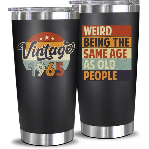 60th Birthday Gifts For Men Women - 1965 60th Birthday Decorations For Him Her - Turning 60 Year Old Gifts For Man, Woman, Mom, Dad, Wife, Husband - 20 Oz Tumbler