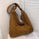 thumbnail image 5 of Bolsas De Hombro Bolso de hombro retro de pana para mujer, bolso de compras informal, bolso de mano (marrón), 5 of 9