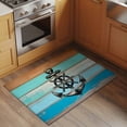 thumbnail image 2 of Nautical Anchor Entryway Rug 2'x3'&nbsp; Non Slip Front Door Mats, Retro Blue Brown Wooden Boards Farmhouse Entrance Rugs Indoor Outdoor Carpet, Washable Floor Mats Small Area Rug for Bedroom Kitchen, 2 of 8