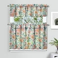 thumbnail image 2 of Kitchen Curtains and Valance Set 36 Inch Tier Pioneer Colorful Floral 3 Pieces Set Dining Room Small Curtain Drapes Cafe Curtains Valance for Home Decor Rod Pocket, 2 of 6