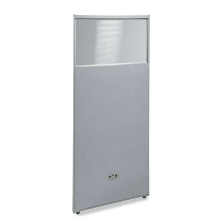 OFM RiZe Series Model PG6325 63" x 25" Vinyl Panel with Polycarbonate, Gray with Gray Frame