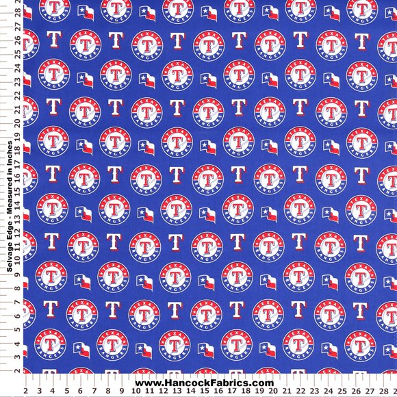 MLB Texas Rangers Cotton Fabric - Sold By the Yard