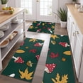 thumbnail image 2 of Red Mushroom Leaf Green Pattern Kitchen Rugs Sets Of 3,Kitchen Runner Rugs Non Skid Washable,Decorative Kitchen Floor Mats for Kitchen,Sink,Laundry,17"x30"+ 17"x47" + 17"x59", 2 of 6