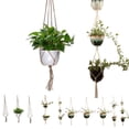 thumbnail image 3 of pitrice Flower Pot Holder Hanging Rope Hand-Weaved Plants Hanging Basket Net Bag Bohe Garden Supply Plants Hanger, 3 of 7