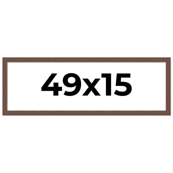 49x15 Frame Brown Distressed Barnwood Picture Frame | Rustic Farmhouse Photo Frame Includes UV