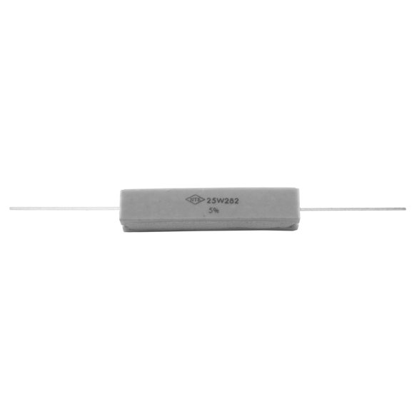 NTE Electronics 25W2D7 Cermet Wire Wound Resistor, 5% Tolerance, Axial Lead, 25W, Flameproof, 2.7 Ohm Resistance