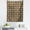 thumbnail image 1 of Brown Beige Tapestry, Earth Toned Argyle Geometrical Pattern of Illustration Seamless Art, Fabric Wall Hanging Decor for Bedroom Living Room Dorm, 5 Sizes, Warm Taupe and Sepia, by Ambesonne, 1 of 1