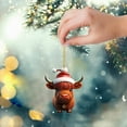 thumbnail image 2 of KCEHTA Cow Christmas Ornaments, Highland Cow Ornaments for Christmas Tree, 2D Acrylic Cartoon Highland Cow Pendant, Highland Cow Hanging Decorations for Christmas Home Party Decor, 2 of 7