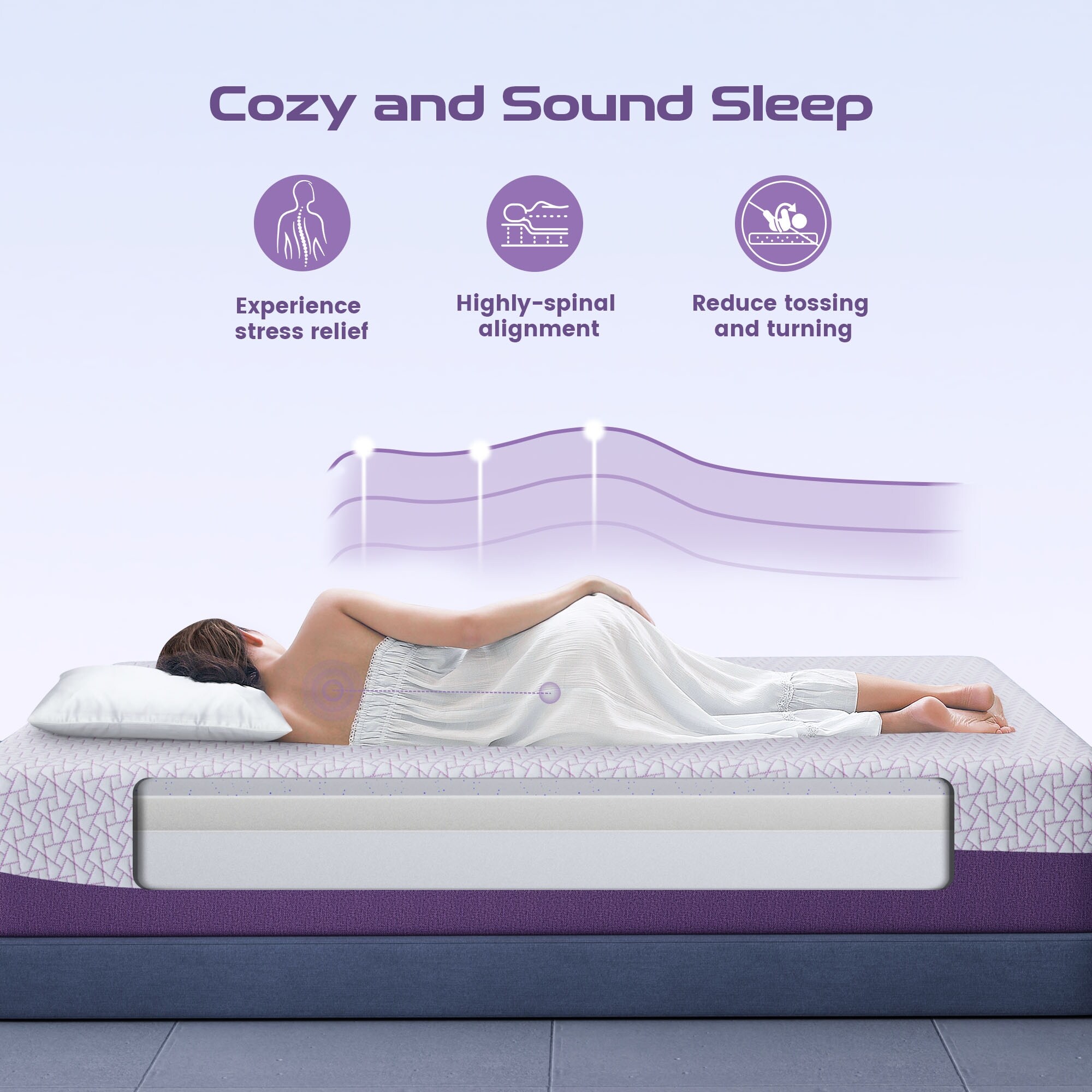 Sersper  10-inch Gel-Infused Memory Foam Mattress,Mideum Firmness,Suitable for Adjustable Bed Full