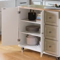 thumbnail image 3 of Homestyles Mobile Kitchen Island Cart with Wood Drop Leaf Breakfast Bar in White, 3 of 36