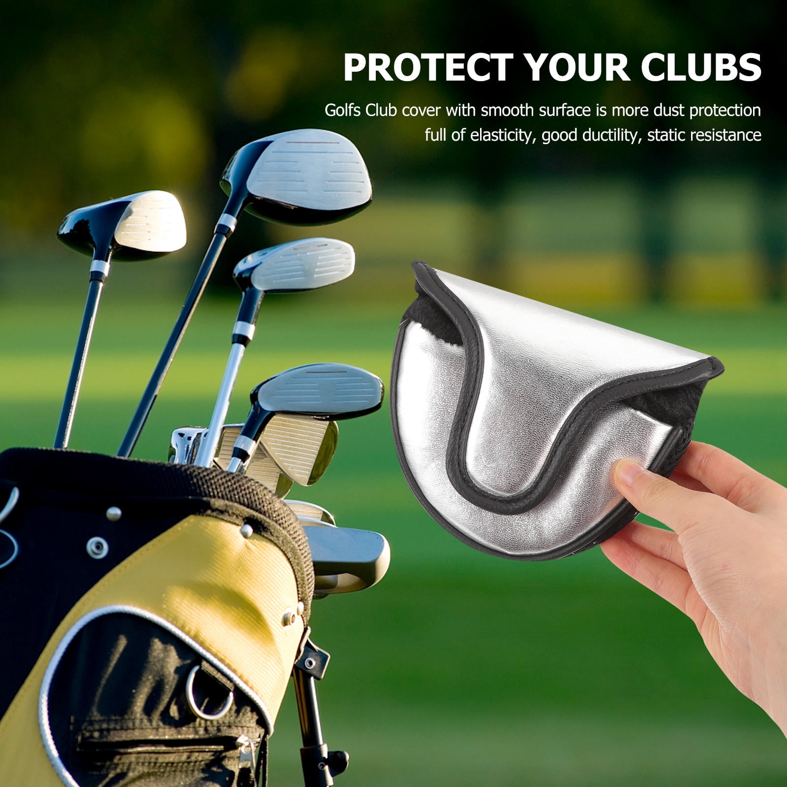 Raindrops 1Pcs Pu Leather Putter Cover Golfs Club Protector 5.70X4.72X0.98in