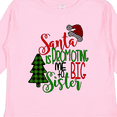thumbnail image 4 of Inktastic Santa is Promoting Me to Big Sister Green Plaid Tree Girls Long Sleeve Toddler T-Shirt, 4 of 5