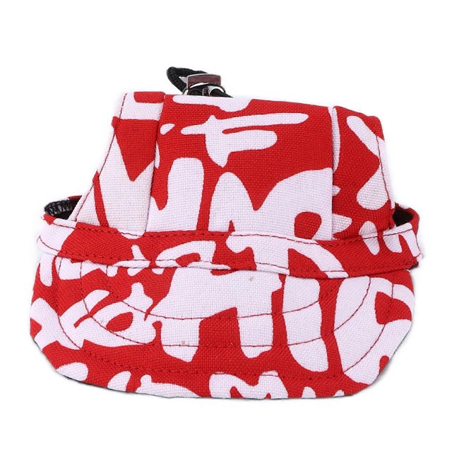 Dog Baseball Cap Adjustable Dog Sun Visor Outdoor Sports Sunscreen Baseball Hat with Ear HolesRed Alphabet M