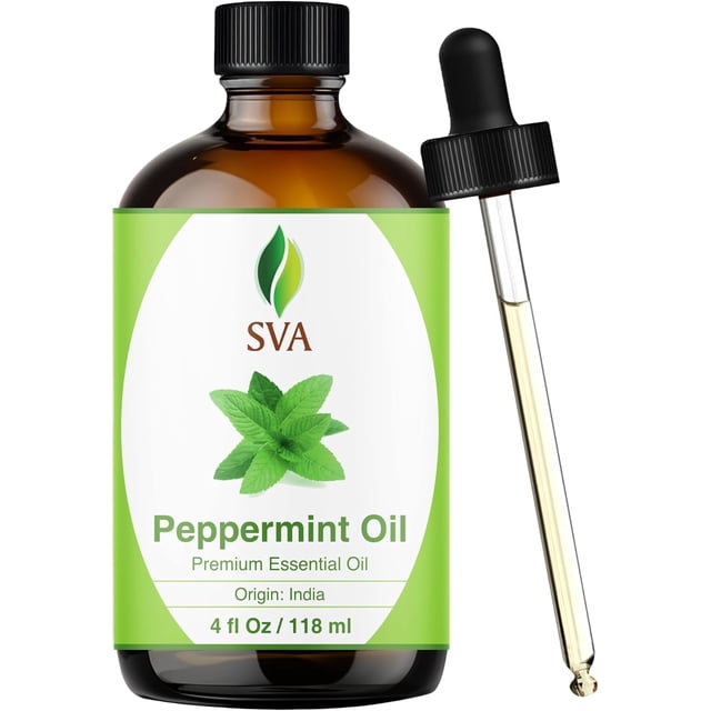 Aceite esencial SVA de menta 100% natural, 120 ml con gotero