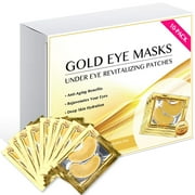 24k Gold Eye Masks Collagen Under Eye Patches, Under Eye Pads For Puffy Eyes &
