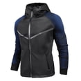 thumbnail image 2 of Bxsruta Mens Full Zip Hoodie Athletic Jacket Long Sleeve Workout Sweatshirt Activewear, 2 of 7