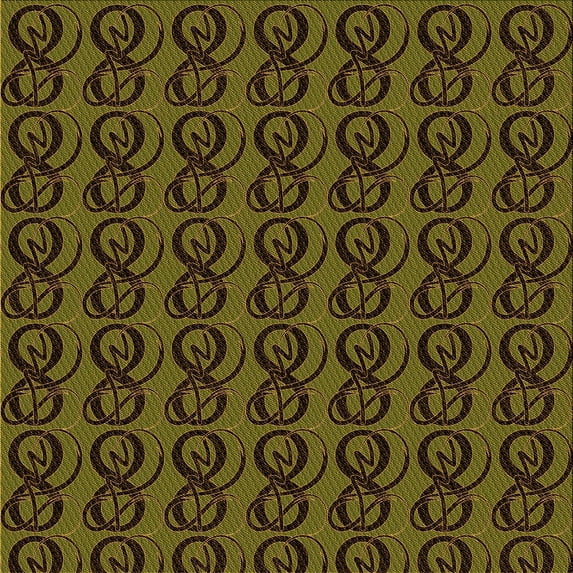 Ahgly Company Machine Washable Indoor Square Transitional Dark Yellow Green Area Rugs, 6' Square