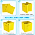 thumbnail image 5 of 12 Pcs Cube Storage Bin 11'' Collapsible Storage Cubes Foldable Cube Storage Organizer Bins Fabric Bins Storage Basket Fabric Cubby Boxes for Shelf Closet (Sky Blue, Green, Yellow, Dark Blue), 5 of 14
