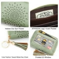 thumbnail image 5 of APHISON RFID Credit Card Holder Zipper Card Case Small Wallets for Women Leather Sunflower style - Green, 5 of 5