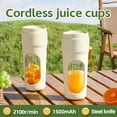 thumbnail image 3 of 1pc Exprimidor Recargable por USB Multifuncional, Taza de Jugos Portátil con Capacidad de 450ml y Tapa para Bebidas Deportivas más Pajilla, Cuchillas de Doce Hojas para Jugo Más Rápido y Delicado,, 3 of 10