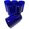 thumbnail image 2 of Hand Blown Mexican Drinking Glasses – Set of 6 Cobalt Water Glasses 14 oz, 2 of 4