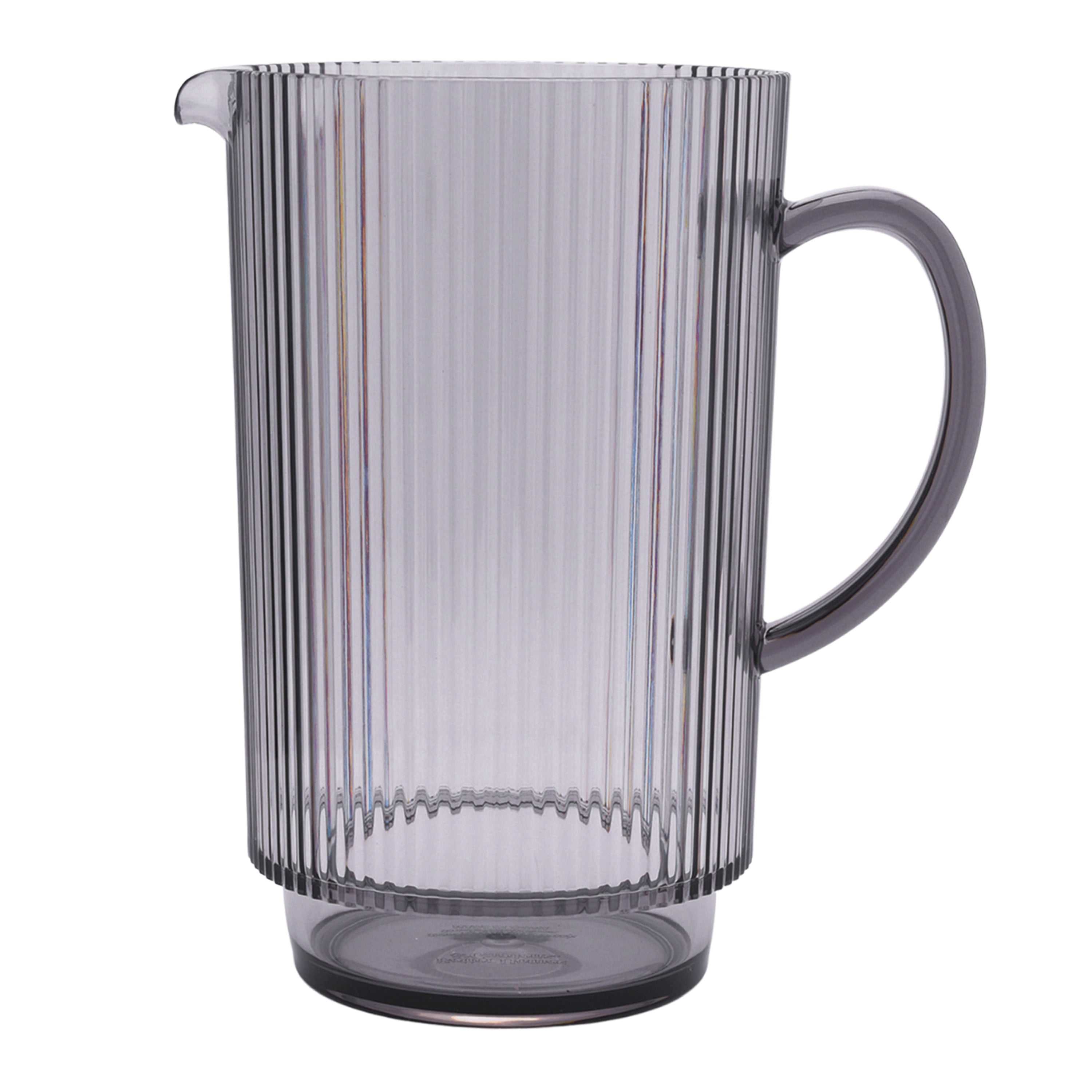 Better Homes & Gardens Gray 2.2-Quart Plastic Ribbed Pitcher Set with Tumblers, 5-Piece