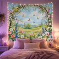 thumbnail image 2 of Blooming Garden with Birds and Wildflowers in Sunshine, Peaceful Cottagecore for Nature Lovers, Floral Meadow Wall Art, Housewarming Gift, Tapestry Wall Hanging for Bedroom and Living Room, 2 of 7
